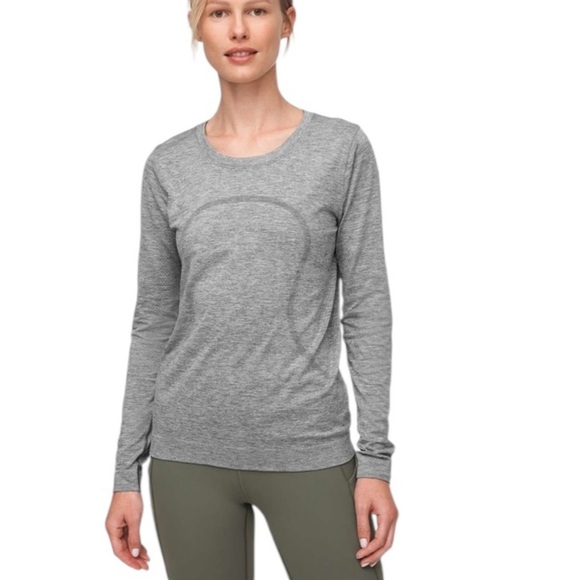 Lululemon Swiftly Relaxed Long Sleeve Slate White Size 10 - Picture 1 of 9